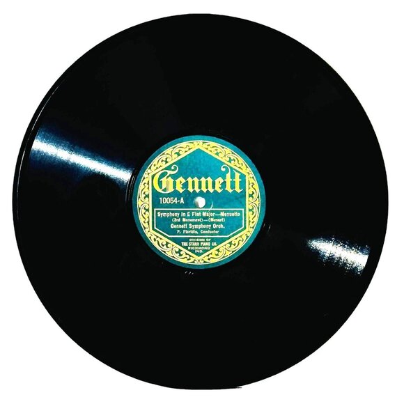 Symphony In E Flat Major Menuetto 10 Inch Shellac 78 RPM Gennett 10054 Vintage - Picture 1 of 4